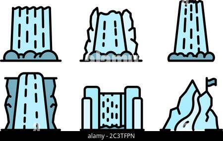 Überlappend Symbole setzen Vektor flach Stock Vektor