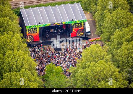 festival ruhr-Reggae-Sommer, Bühne, 21.07.2019, Luftbild, Deutschland, Nordrhein-Westfalen, Ruhrgebiet, Mülheim/Ruhr Stockfoto