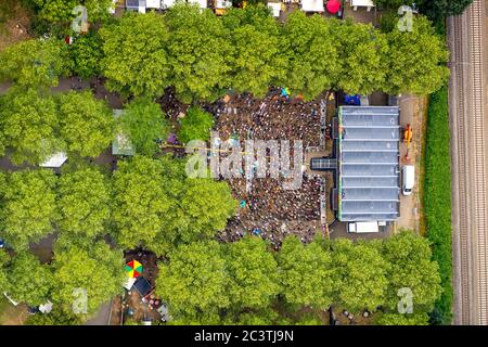 festival ruhr-Reggae-Sommer, Bühne, 21.07.2019, Luftbild, Deutschland, Nordrhein-Westfalen, Ruhrgebiet, Mülheim/Ruhr Stockfoto