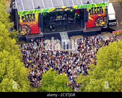 festival ruhr-Reggae-Sommer, Bühne, 21.07.2019, Luftbild, Deutschland, Nordrhein-Westfalen, Ruhrgebiet, Mülheim/Ruhr Stockfoto