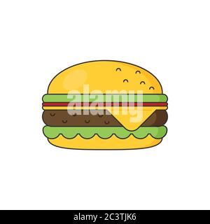 hamburger-Symbol. Vektor-Illustration im flachen Stil Stock Vektor