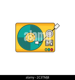 Vinyl-Player flach Vektor Stock Vektor