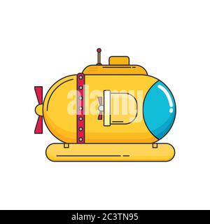 Transport U-Boot flach Symbol Stock Vektor