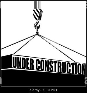 Stilisierte Vektorgrafik zum Thema Konstruktion. Arbeitskran Stock Vektor