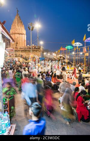 Stadtbild von Varanasi Uttar Pradesh, Indien Stockfoto