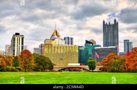 Wolkenkratzer in der Innenstadt von Pittsburgh. Pennsylvania, USA Stockfoto