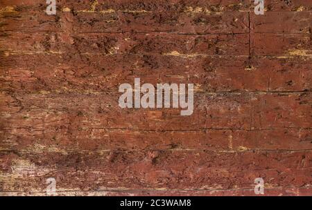 Natürliche rustikale rot braune Scheune Holz Wand. Wandstruktur Hintergrundmuster. Stockfoto