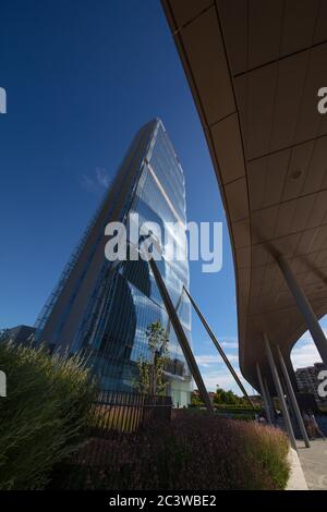 Ein schönes Foto der Wolkenkratzer von citylife bei Tag, Mailand, Italien Stockfoto