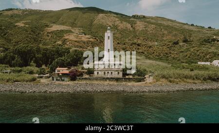 Leuchtturm Vulkaninsel, Eolie - Sizilien, Italien Stockfoto