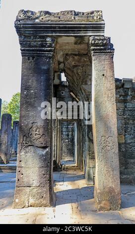 Das Bayon im Tempelkomplex Angkor Thom, Siem Reap, Kambodscha, Asien Stockfoto