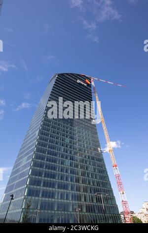 Ein schönes Foto der Wolkenkratzer von citylife bei Tag, Mailand, Italien Stockfoto