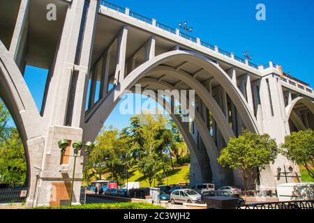 Viadukt. Madrid, Spanien. Stockfoto