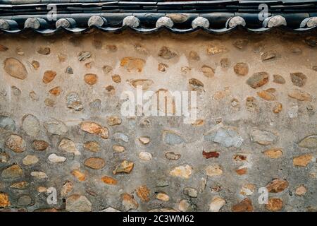 Traditionelle koreanische stein Wand Hintergrund Stockfoto