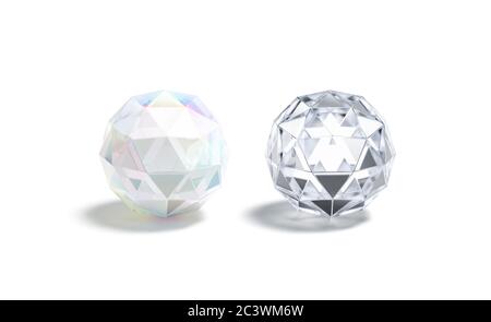 Rohling facettierten Diamanten und Glaskugel mockup Stockfoto