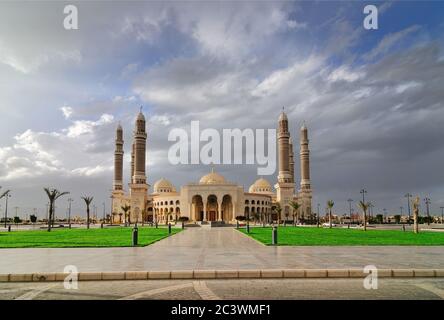 Die AL-Saleh Moschee in Sanaa, Jemen. Stockfoto