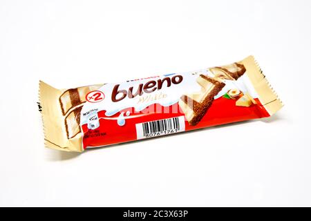 Weiße Schokoladenbar Für Kinder Bueno Stockfoto