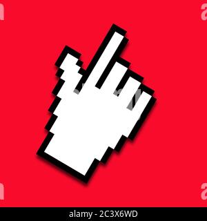 Mauszeiger, Hand mit Zeigefinger als Illustration Stockfoto