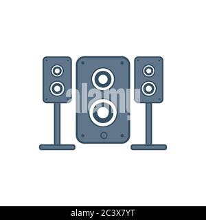 Symbol für Stereolautsprecher. vektor-Sound-System-Lautsprecher. Musik-Symbol. Design-Vorlage Vektor Stock Vektor