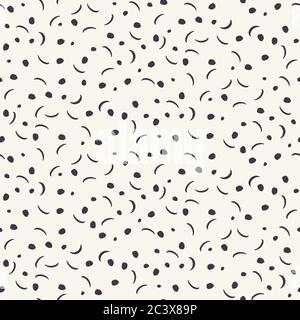 Nahtloses Vektormuster. Winzige handgezeichnete Streusel Konfetti Formen. Wiederholter Geo-Hintergrund. Monochrome Oberflächengestaltung Textilmuster, modernes Schwarz Stock Vektor
