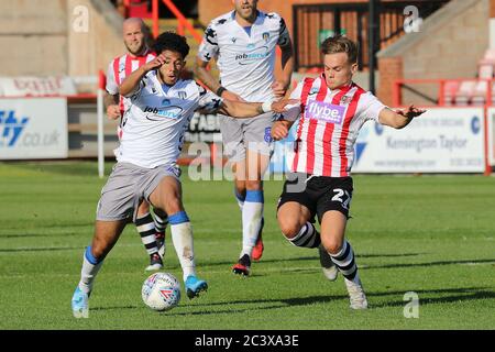 Exeter, Großbritannien. Juni 2020. Archie Collins von Exeter City bereitet sich auf die Endrunde der EFL Sky Bet League 2 vor.das Halbfinale zwischen Exeter City und Colchester United im St James' Park, Exeter, England, findet am 22. Juni 2020 statt. Foto von Dave Peters. Nur für redaktionelle Zwecke, Lizenz für kommerzielle Nutzung erforderlich. Keine Verwendung in Wetten, Spielen oder Publikationen einzelner Vereine/Vereine/Spieler. Kredit: UK Sports Pics Ltd/Alamy Live Nachrichten Stockfoto