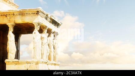 Erechtheion Tempel der Akropolis von Athen Stockfoto
