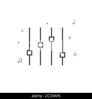 Symbol für einfache Vektorlinien des Equalizers. Toningenieur Symbol, Piktogramm, Zeichen. Heller Hintergrund. Bearbeitbare Kontur. Linienstärke anpassen. Stock Vektor