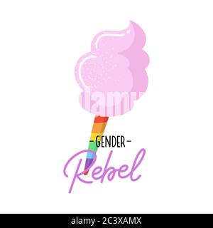 Niedliches LGBTQ-stolz-Muster. Farbenfrohe Designelemente und Typografie. Vektor handgezeichnete Illustration und Beschriftung. Stock Vektor