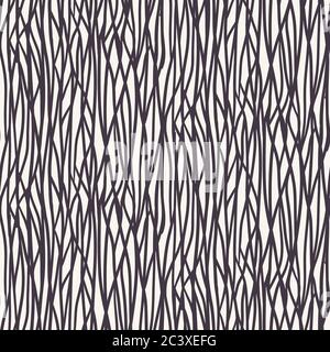 Nahtloses Vektormuster. Moderne Bio-handgezeichnete vertikale Streifen. Wiederholende unregelmäßige Pinselstriche Hintergrund. Abstrakt strukturiert. Trendy Stock Vektor