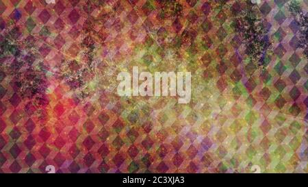 Abstraktes Würfelmuster mit Regenbogen-gefärbter Textur - abstrakte Hintergrundtextur Stockfoto