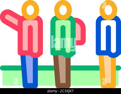 Touristen Wandern Symbol Vektor Umriss Illustration Stock Vektor