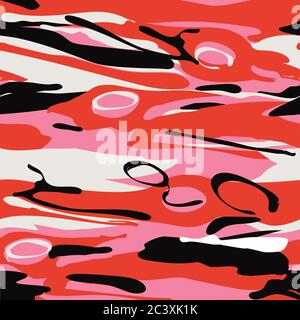 Abstrakte Pinselstriche Ausdrucksstarkes Nahtloses Vektor-Muster Stock Vektor