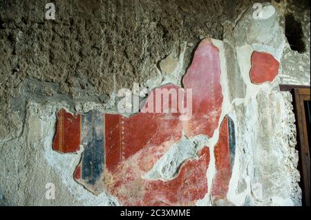 Fresko-Gemälde auf antiken römischen Mauern von Pompeji, Italien Stockfoto