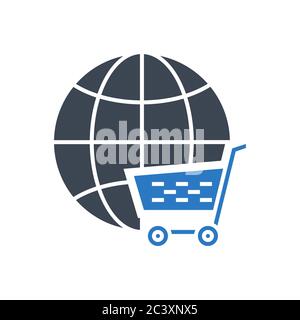 E-Commerce-Lösung Vector Glyph Icon Stock Vektor