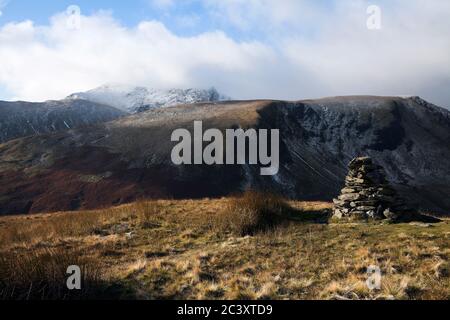 Blencathra und Bannerdale Klippen von Souther fiel, Cumbria, UK Stockfoto