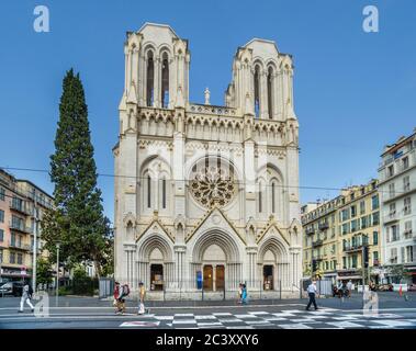 Neugotische Basilika Notre-Dame de Nice, Provence-Alpes-Côte d'Azur, Frankreich Stockfoto