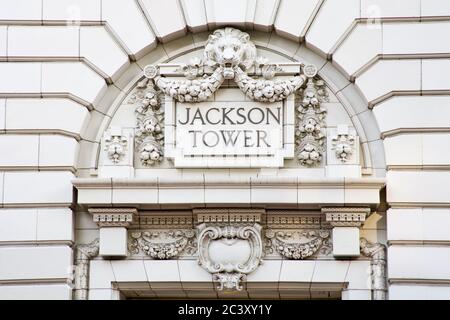 Detail des Jackson Tower im Downtown District von Portland, Oregon, USA Stockfoto