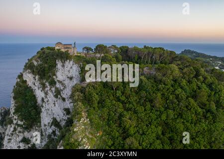 Villa Jovis, Luftbild, salto di tiberio, capri Stockfoto