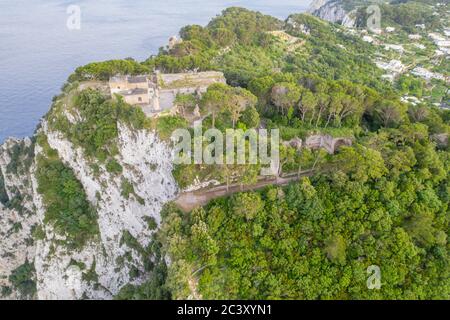 Villa Jovis, Luftblick Stockfoto