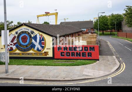 Freedom Corner, Belfast, Nordirland, Großbritannien Stockfoto