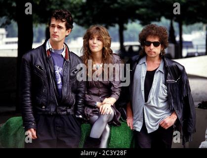 Bob Dylan, Rupert Everett und Fiona im HERZEN DES FEUERS Film Fotocall außerhalb National Film Theatre, London Stockfoto