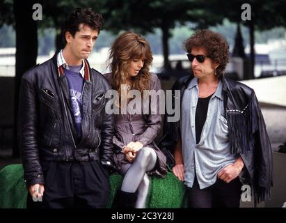 Bob Dylan, Rupert Everett und Fiona im HERZEN DES FEUERS Film Fotocall außerhalb National Film Theatre, London Stockfoto