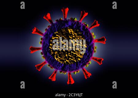 Digital generiertes Coronavirus-Modell Stockfoto