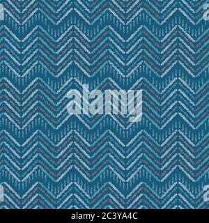Handgezeichnete IKAT-Chevron-Muster füllen. Nahtlose Vektor Textil Hintergrund. Gewebte ethnische Markierungen in Damast Fischgrätstreifen. Boho Textil-Druck auf der ganzen Linie Stock Vektor