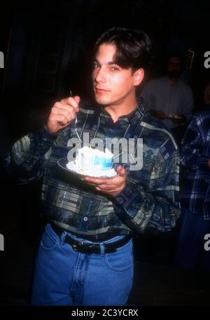 Burbank, California, USA 8. November 1995 Schauspieler Bryan Dattilo besucht Days of Our Lives 30. Jahrestag Party und Cake Cutting am 8. November 1995 in den Burbank Studios in Burbank, Kalifornien, USA. Foto von Barry King/Alamy Stockfoto Stockfoto