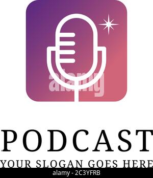 Sparks Podcast Logo Design Inspiration, Podcast Radio zeigen Logo Vorlage Vektor Stock Vektor
