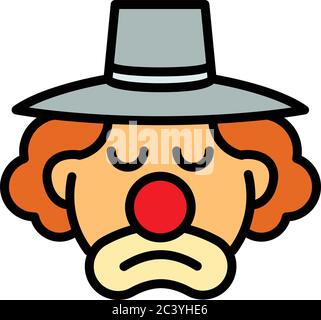 Traurige Clown-Ikone. Outline traurig Clown Vektor-Symbol für Web-Design isoliert auf weißem Hintergrund Stock Vektor