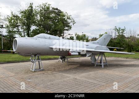 Sowjetischer Kämpfer MIG 19, Siegespark, Jerewan, Armenien Stockfoto