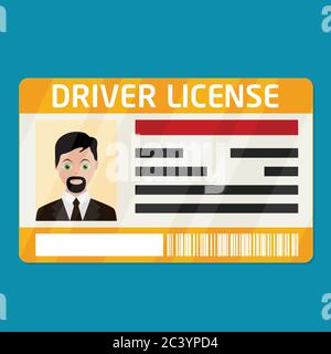 Kfz-Führerschein-Identifikation mit Foto isoliert Stock Vektor