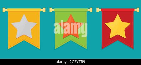 Goldstern auf dem Flaggensymbol Stock Vektor