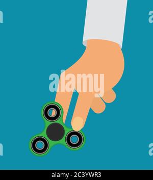 Flacher Handspinner, der den Handvektor hält Stock Vektor